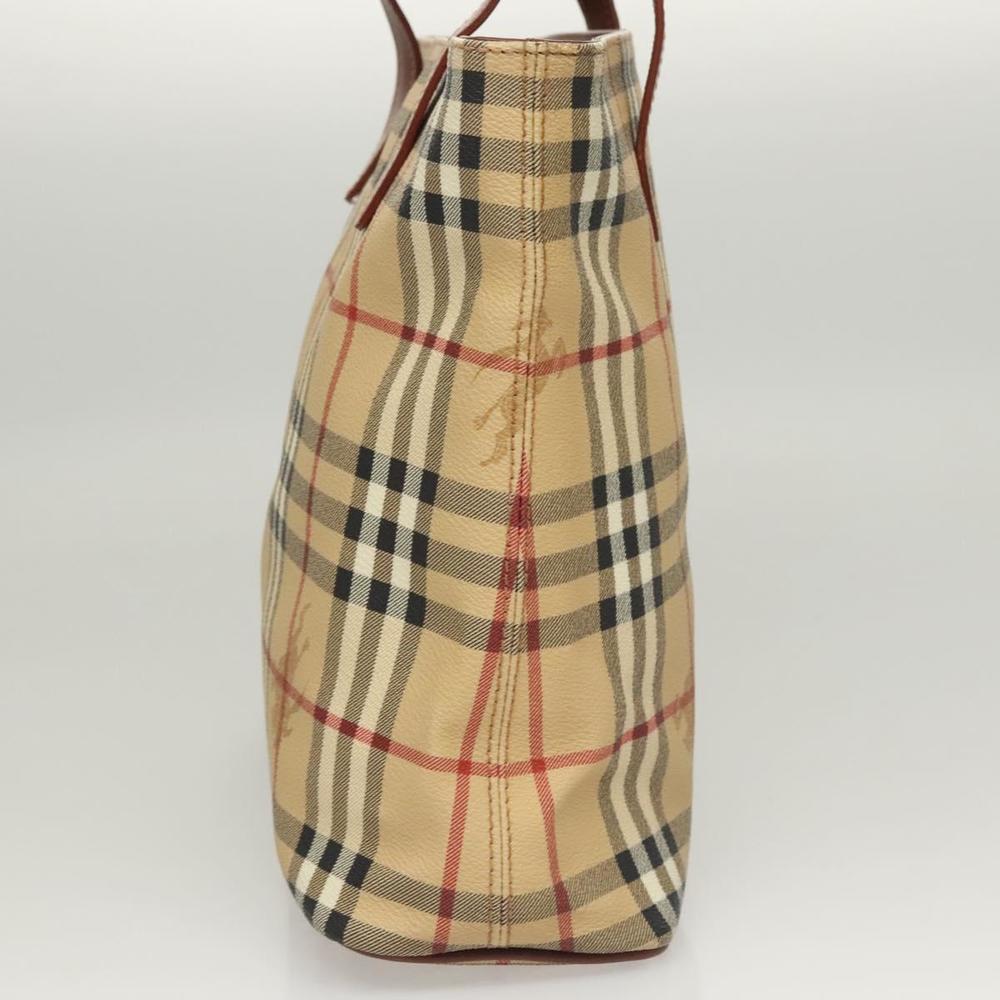 BURBERRY Nova Check Hand Bag PVC Beige Auth 121466 - Picture 4 of 16
